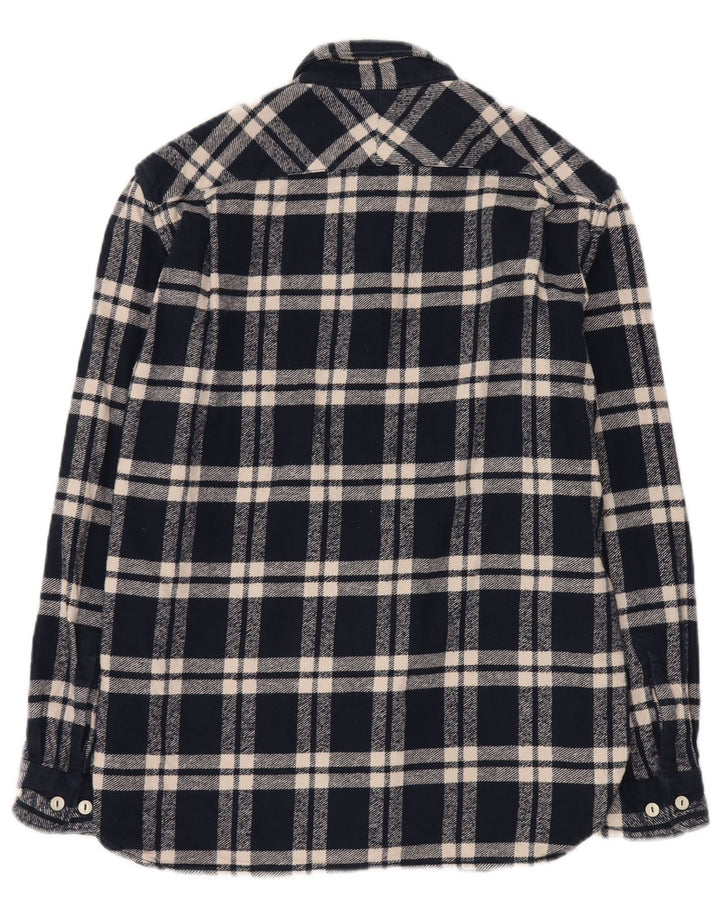 French Connection Herren-Flanellhemd mit lockerer Passform, Mittelblau kariert