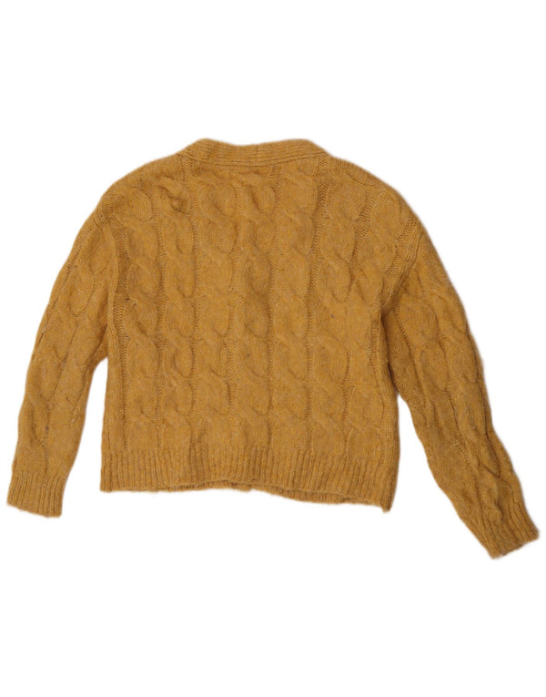 Zara Mädchen-Cardigan-Pullover, 11–12 Jahre, gelbes Acryl