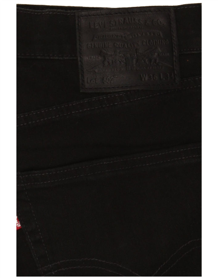 Levi's Herren 502 Tapered Jeans W36 L29 schwarze Baumwolle