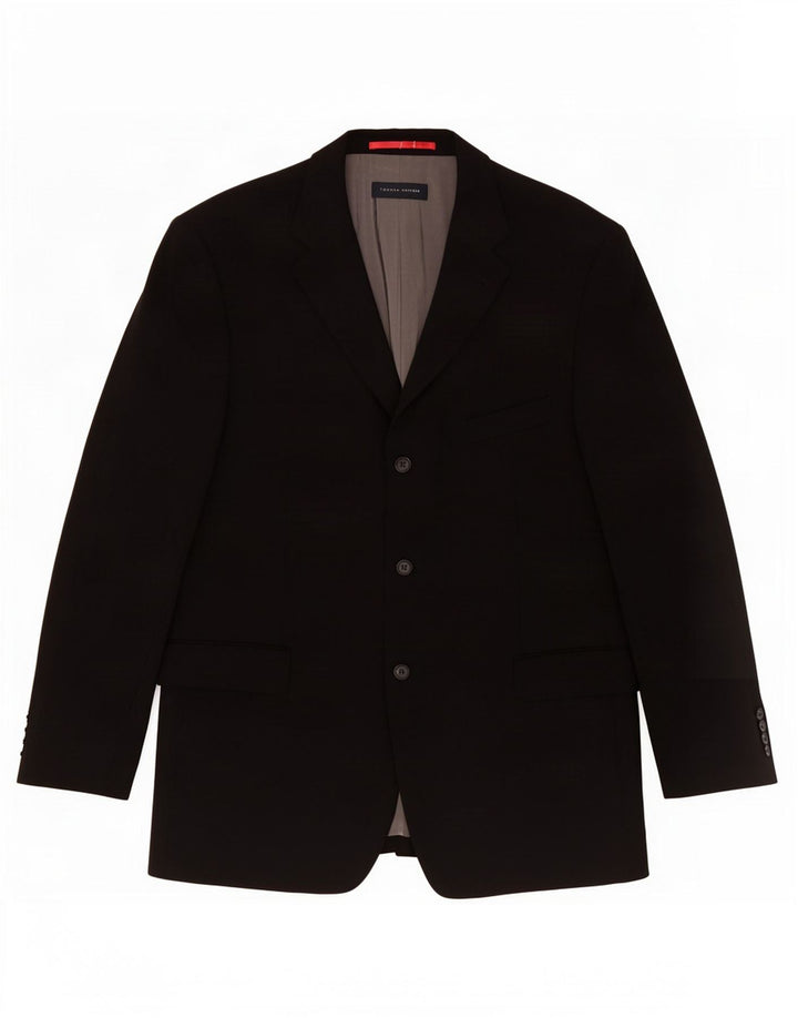 Tommy Hilfiger Herren-Blazer mit 3 Knöpfen, UK 38, Mittelschwarz, Schurwolle