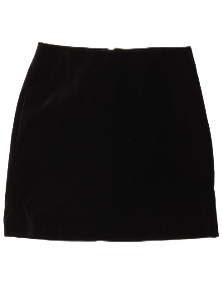 Marks & Spencer Damen Minirock UK 14 Large W34 Schwarze Baumwolle