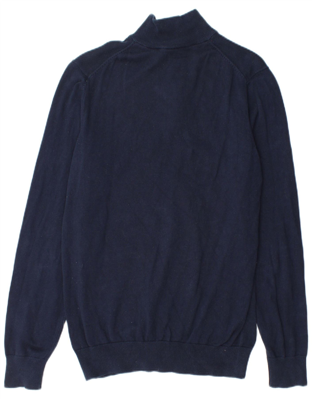 Crew Clothing Herren-Pullover mit Reißverschluss am Hals, mittlere marineblaue Baumwolle