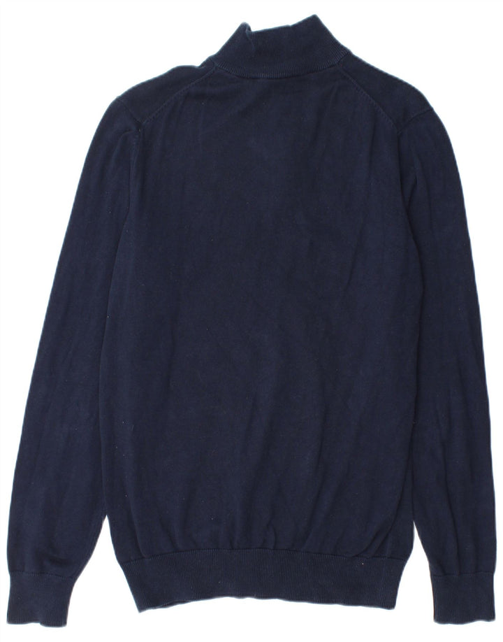 Crew Clothing Herren-Pullover mit Reißverschluss am Hals, mittlere marineblaue Baumwolle
