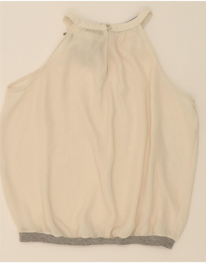 ZARA Womens Crop Sleeveless Blouse Top UK 14 Medium Off White Vintage Zara and Second-Hand Zara from Messina Hembry 