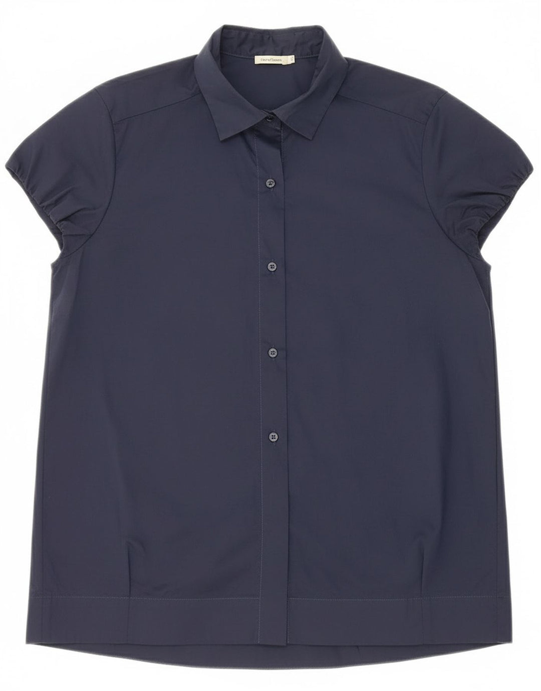 Henry s Damen Kurzarm-Hemdbluse IT 44 Mittelblau