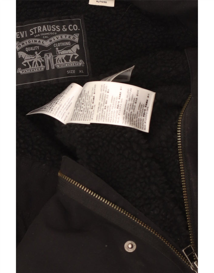 LEVI'S Herren Sherpa Utility Jacke UK 42 XL Schwarz Baumwolle