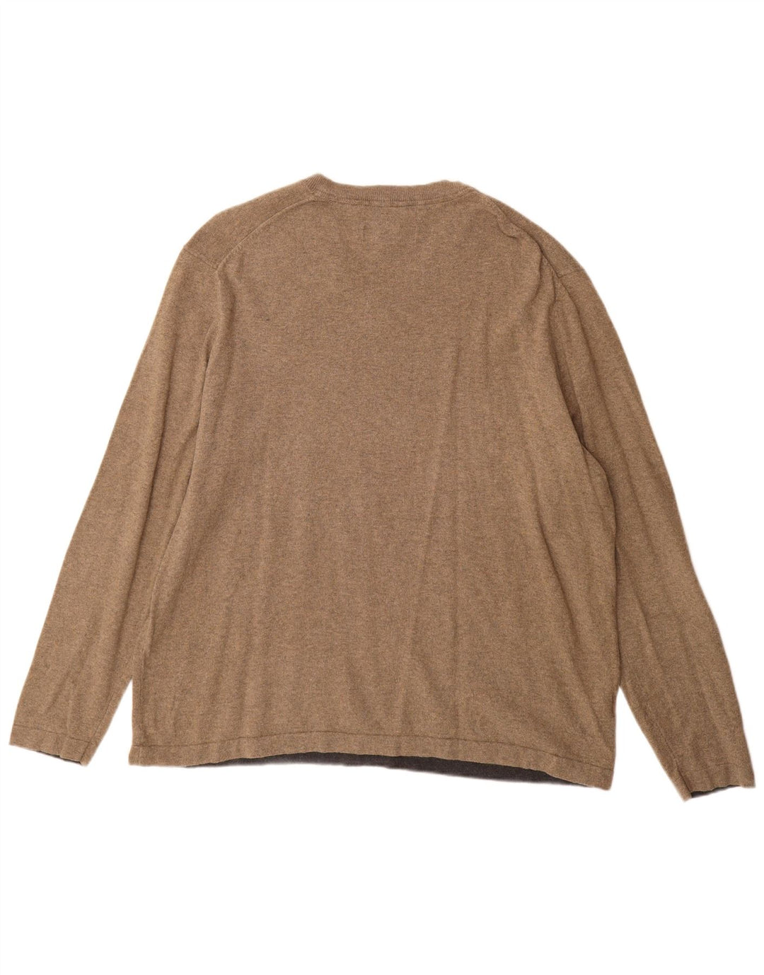 Eddie Bauer Herren-Pullover mit V-Ausschnitt, XL, braune Baumwolle