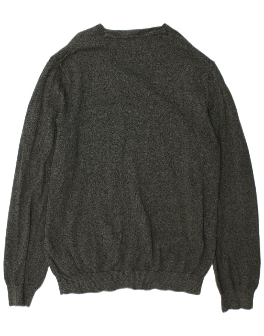 Marks & Spencer Herren-Pullover mit V-Ausschnitt, XL, grüne Baumwolle