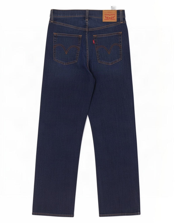 Levi's Womens Ribcage Straight Jeans W28 L27 Navy Blue Cotton