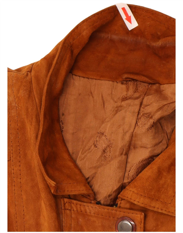 Vintage Damen Wildledermantel UK 16 Groß Braun