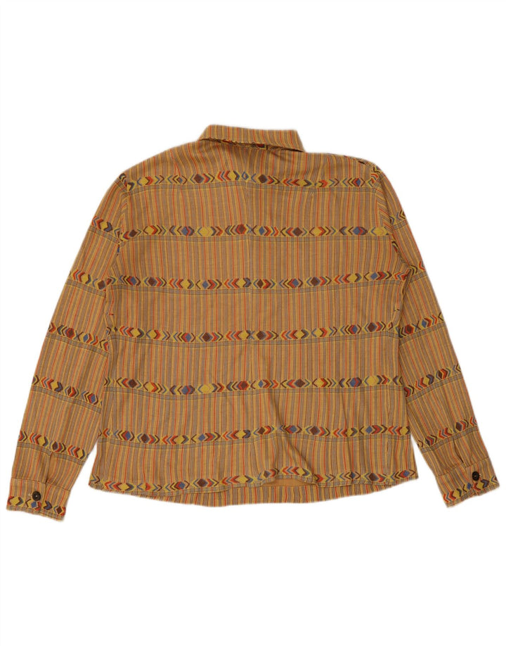 Vintage Damen Pullover Shirt UK 12 Medium Beige gestreift