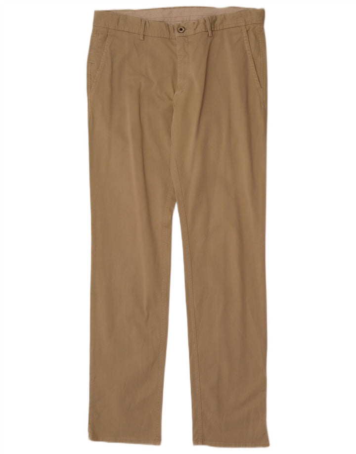 Massimo Dutti Herren-Chinohose mit normaler Passform, EU 42, Größe L, W32, L33, Beige