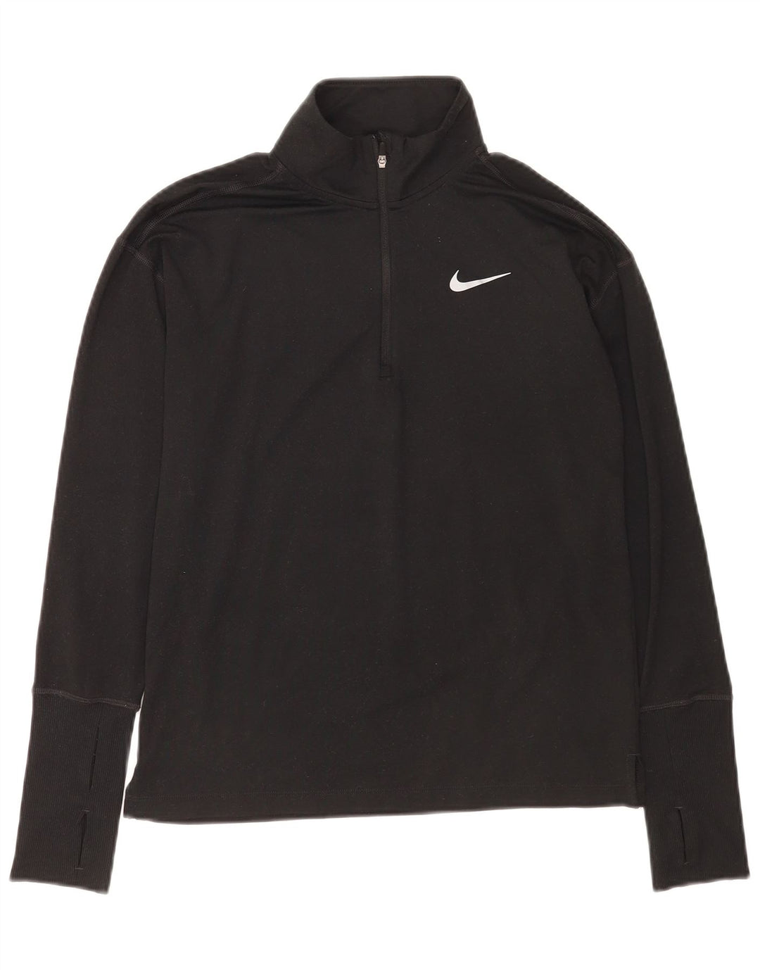 Nike Herren Dri Fit Zip Neck Top Langarm XS Schwarz