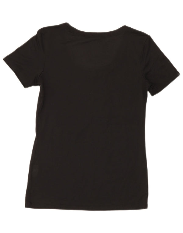 Nike Damen Dri Fit Graphic T-Shirt Top UK 10 Small Schwarz