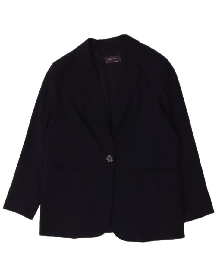 Marks & Spencer Damen-Blazer mit 1 Knopf, UK 18, XL, Marineblau, Polyester