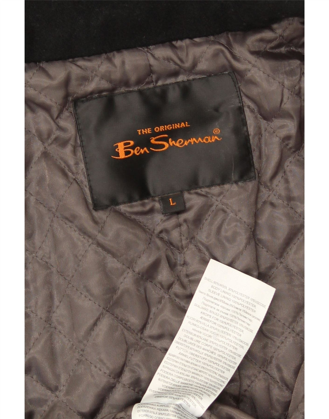 Ben Sherman Herren Utility Jacke UK 40 Große schwarze Wolle