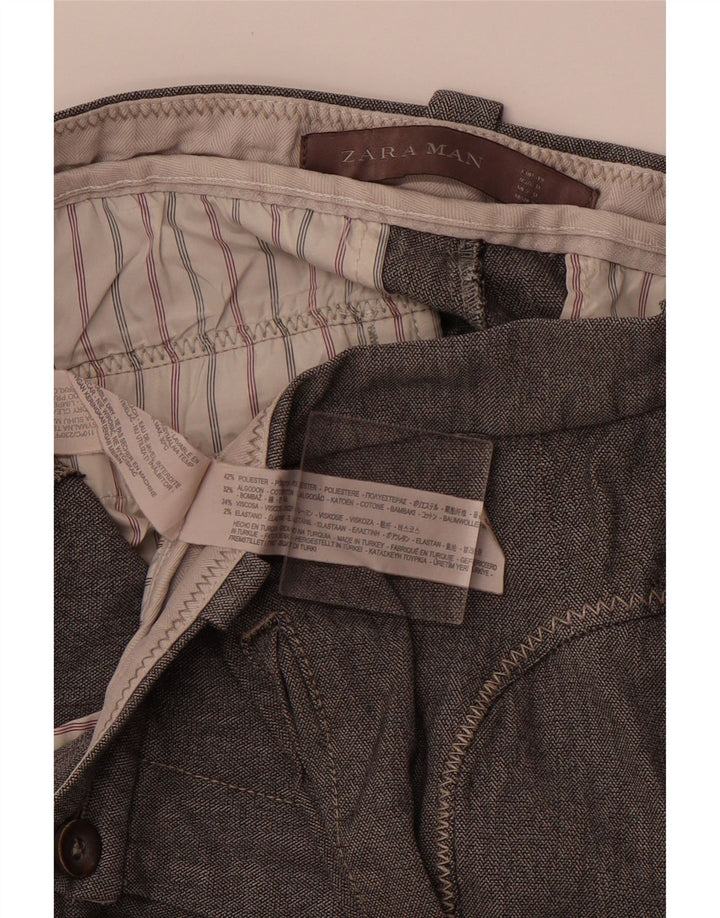 ZARA Herren Jogger Chino Hose EU 40 Medium W31 L28 Grau Polyester