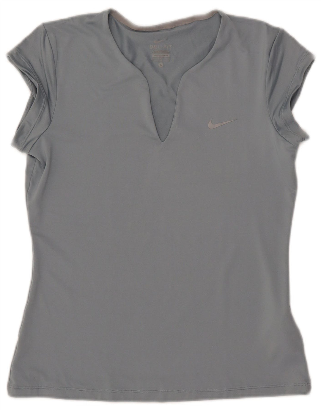 NIKE Damen Dri Fit T-Shirt Top UK 14 Large Blau Polyester