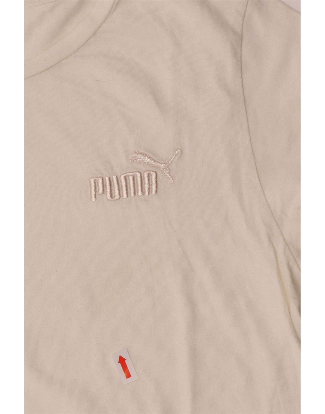 Puma Damen T-Shirt Top UK 10 Small Off White Cotton