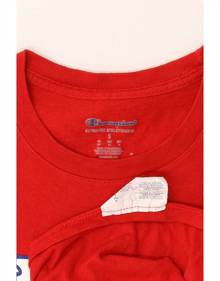 Champion Herren-T-Shirt mit Grafik, Größe S, Rot, Baumwolle