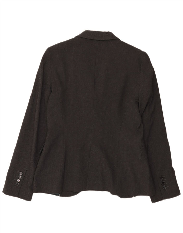 Zara Damen 1-Knopf-Blazerjacke EU 40 Mittelgrau