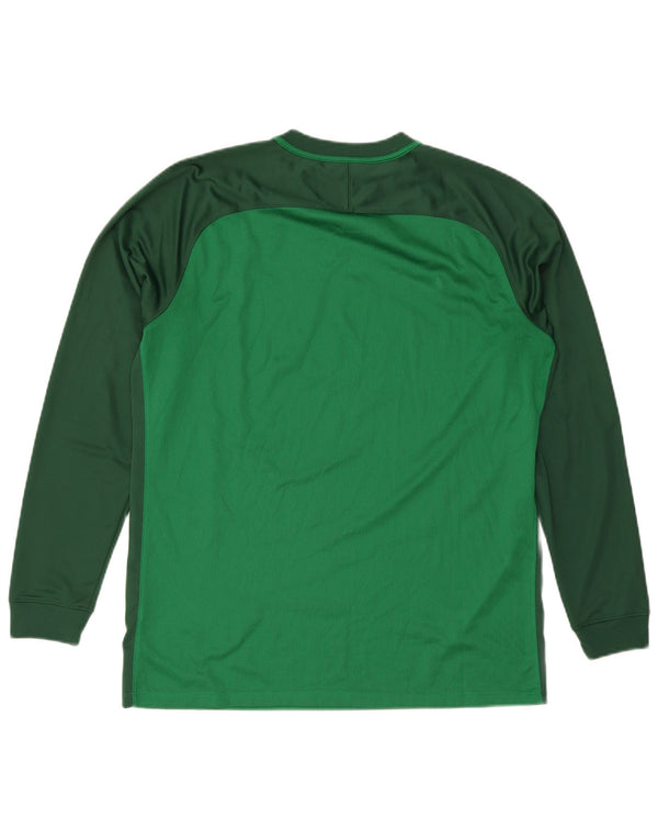 Nike Herren Dri Fit Top Langarm XL Grün Farbblock