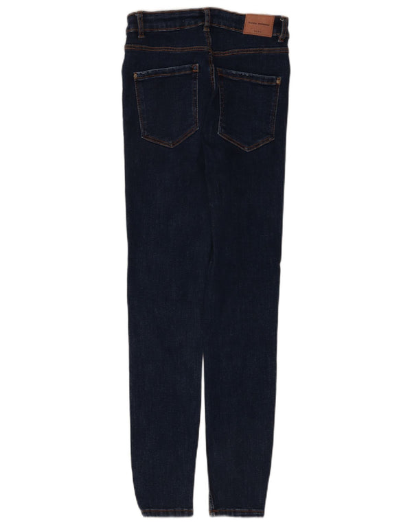 Zara Damen Trafaluc Skinny Jeans EU 36 XS W26 L28 Marineblau Baumwolle