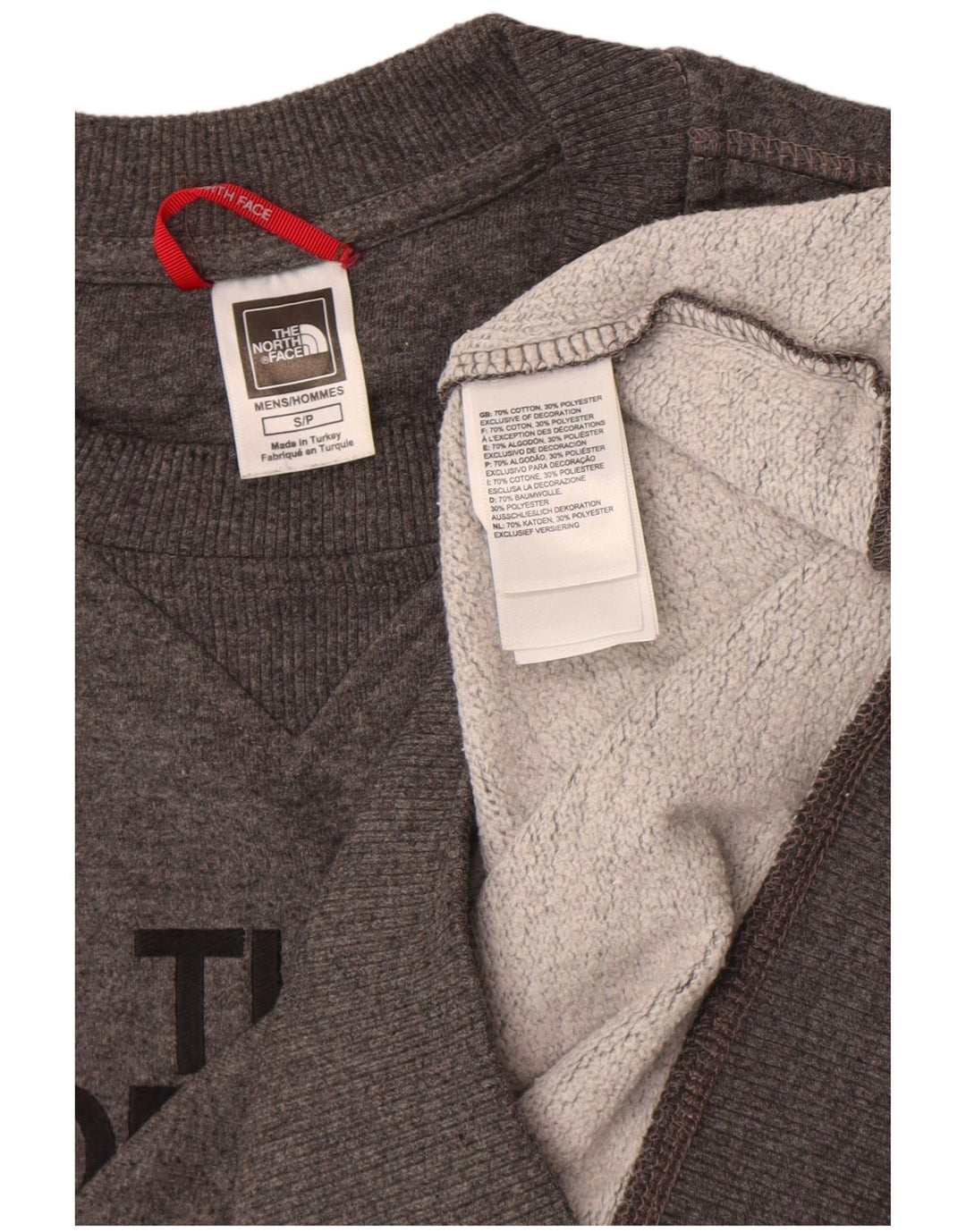 The North Face Herren-Sweatshirt mit Grafik, Größe S, grau meliert, Baumwolle
