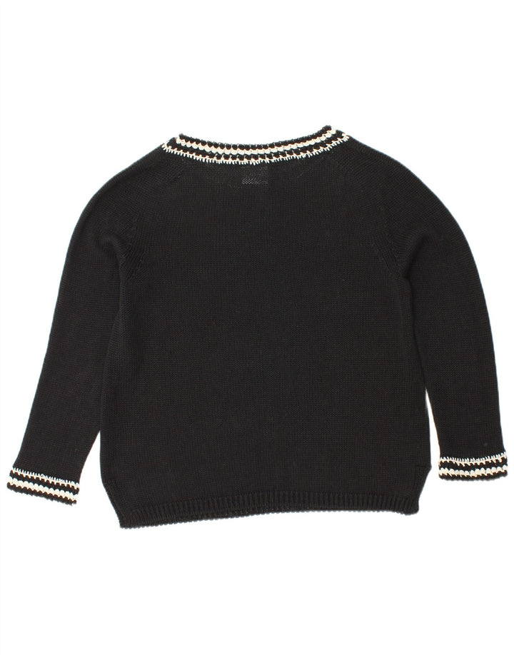 MAX MARA Damen Pullover mit bauchfreiem U-Boot-Ausschnitt, Gr. 10, Schwarz
