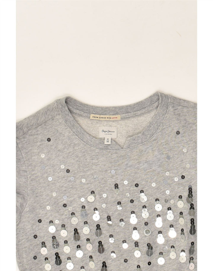 PEPE JEANS Girls Long Sleeve Basic Dress 9-10 Years Grey Cotton | Vintage PEPE Jeans | Thrift | Second-Hand PEPE Jeans | Used Clothing | Messina Hembry 