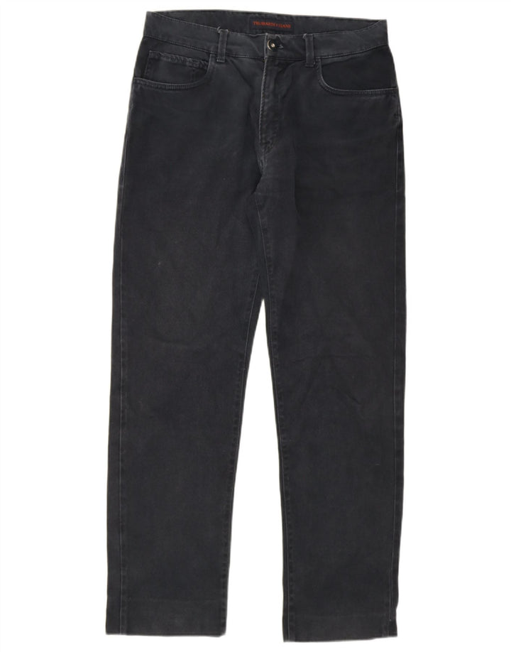Trussardi Herren Straight Jeans IT 48 Medium W34 L30 Schwarze Baumwolle