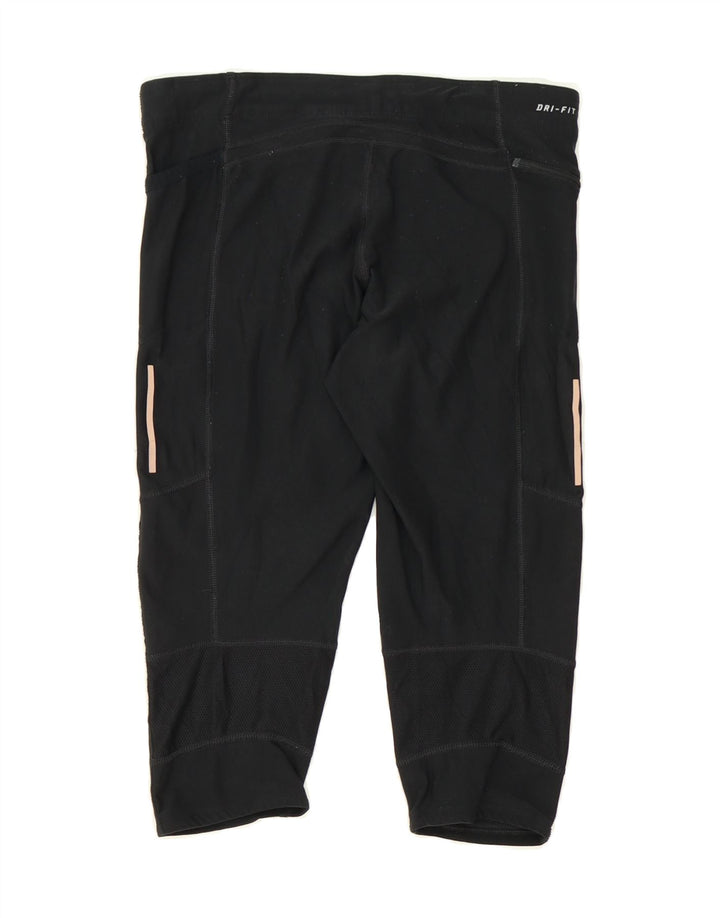 NIKE Womens Dri Fit Capri Leggings UK 14 Medium  Black Polyester Vintage Nike and Second-Hand Nike from Messina Hembry 