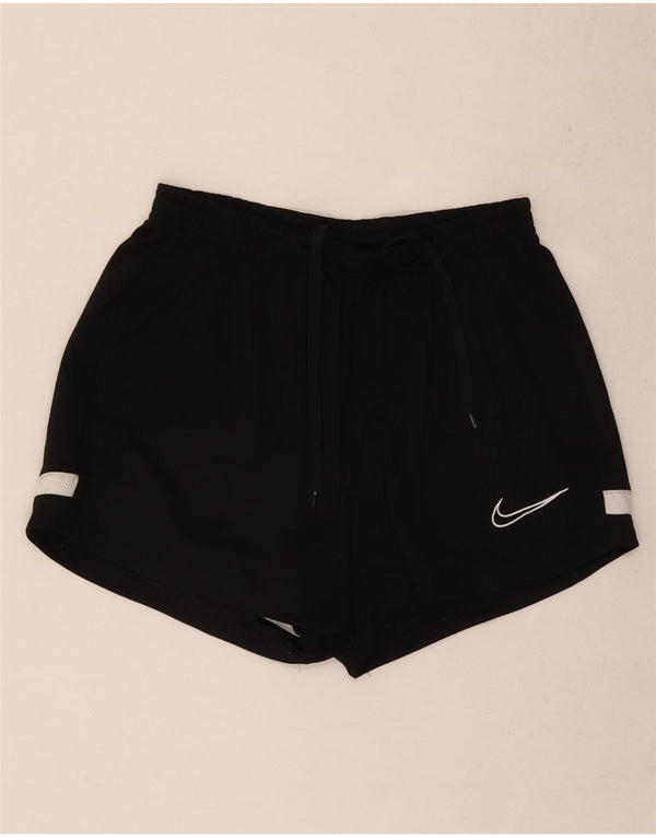 Nike Damen Dri Fit Sport Shorts UK 8 Small Schwarzes Colourblock-Polyester