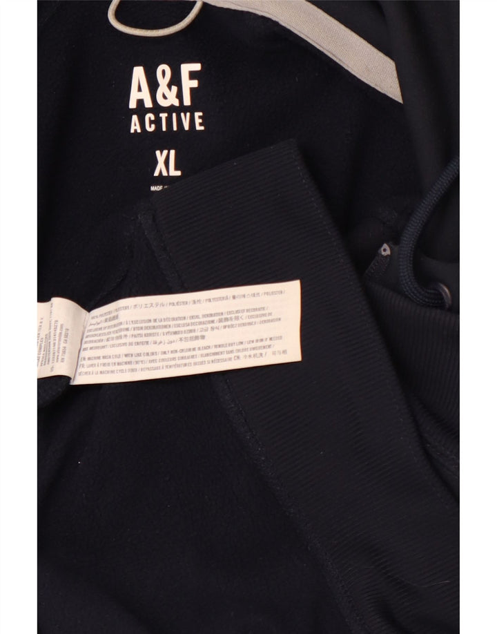 ABERCROMBIE & FITCH Herren-Kapuzenpullover mit Reißverschluss, XL, Marineblau, Polyester