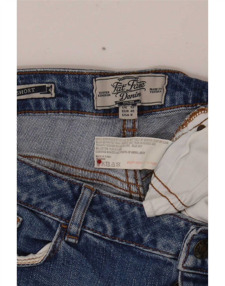 Fat Face Damen Jeansshorts UK 12 Medium W32 Blaue Baumwolle