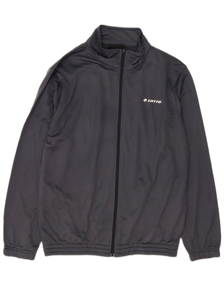 LOTTO Herren-Trainingsanzug-Oberjacke aus mittelgrauem Polyester