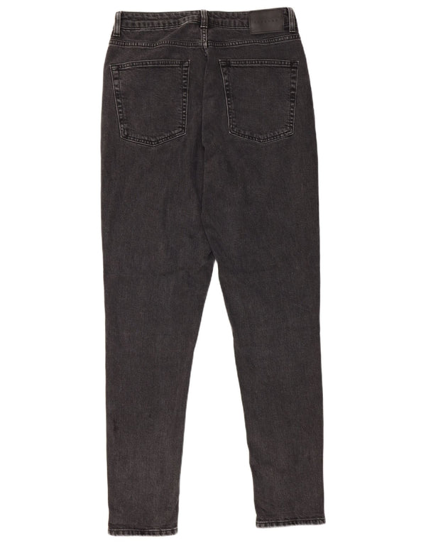 Topshop Damen Slim Jeans W32 L31 Schwarze Baumwolle
