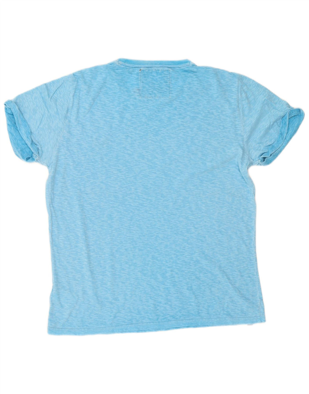 Superdry Herren-T-Shirt-Oberteil XL aus blau gefleckter Baumwolle