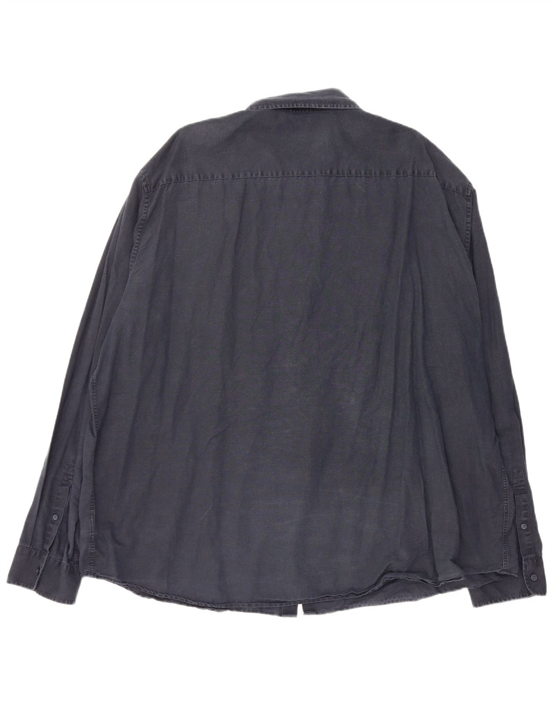 Marks & Spencer Herren-Hemd, reguläre Passform, 4XL, Marineblau, Leinen