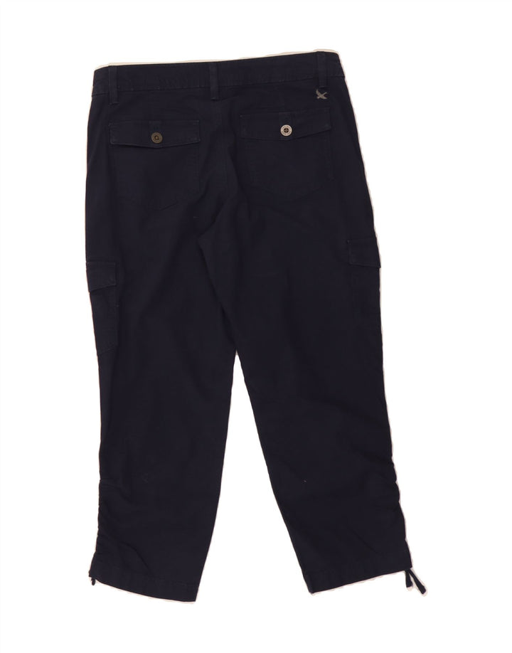 EDDIE BAUER Womens Straight Cropped Trousers US 6 Medium W30 L24 Navy Blue Vintage Eddie Bauer and Second-Hand Eddie Bauer from Messina Hembry 