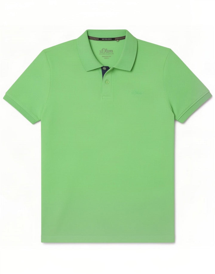 S.Oliver Herren-Poloshirt mit normaler Passform, großes grünes Polyester