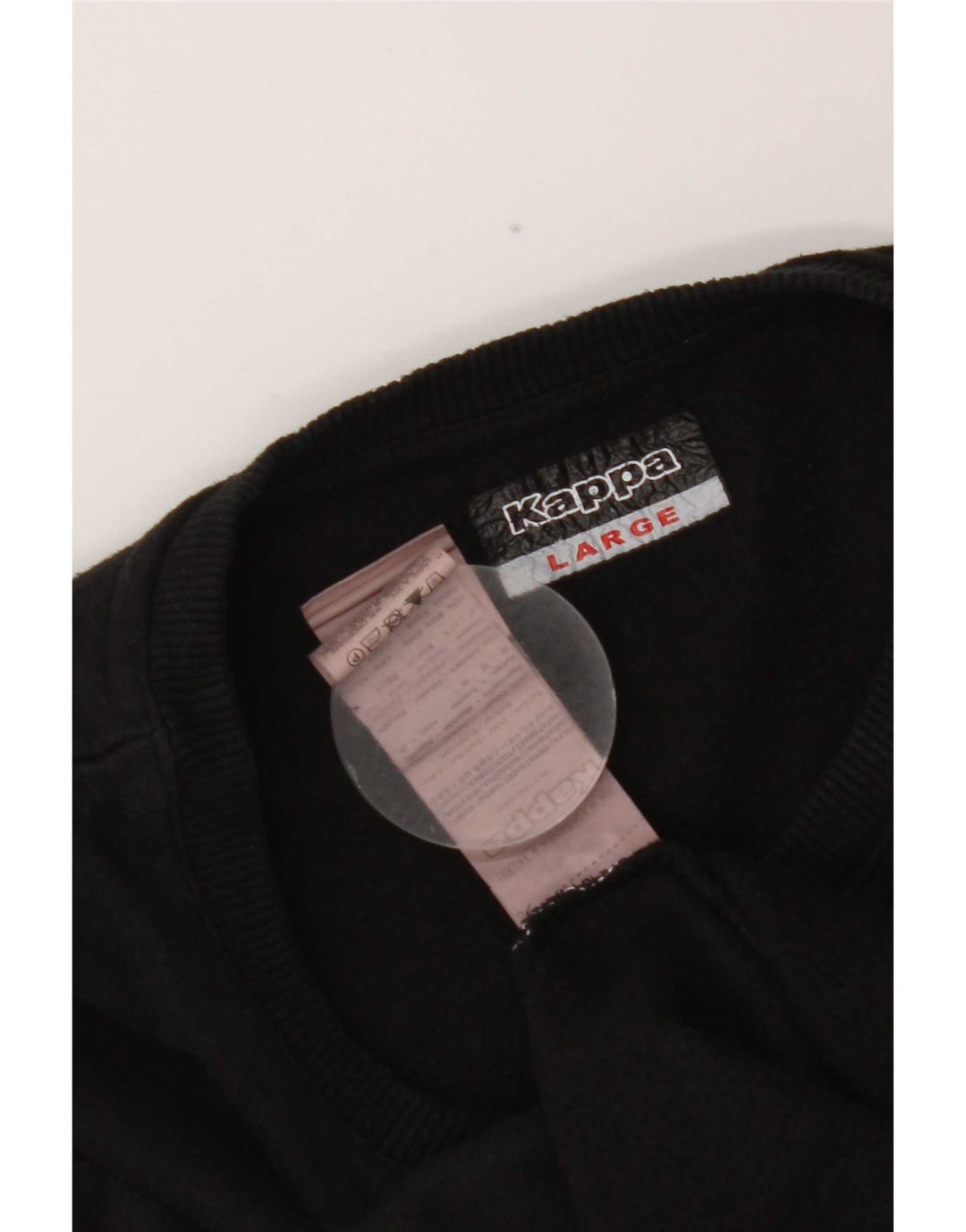 Kappa Damen Sweatshirt Pullover UK 16 Large Schwarz Baumwolle