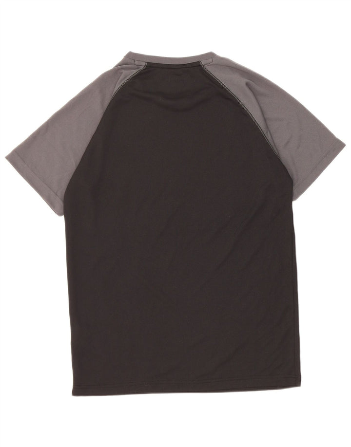 Mountain Warehouse Herren-T-Shirt-Oberteil aus mittelschwarzem Colourblock-Polyester