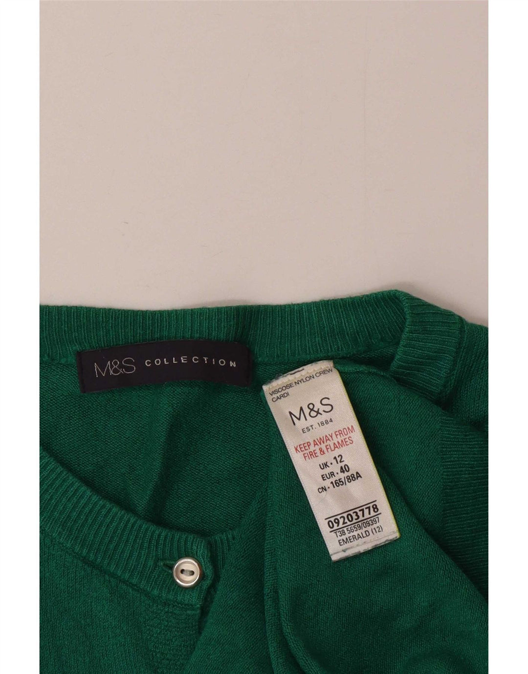 Marks & Spencer Damen-Cardigan-Pullover UK 12 Mittelgrüne Viskose