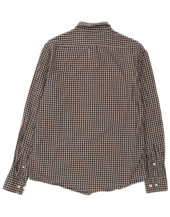 Lee Herrenhemd aus mittelschwerer, schwarzer Gingham-Baumwolle
