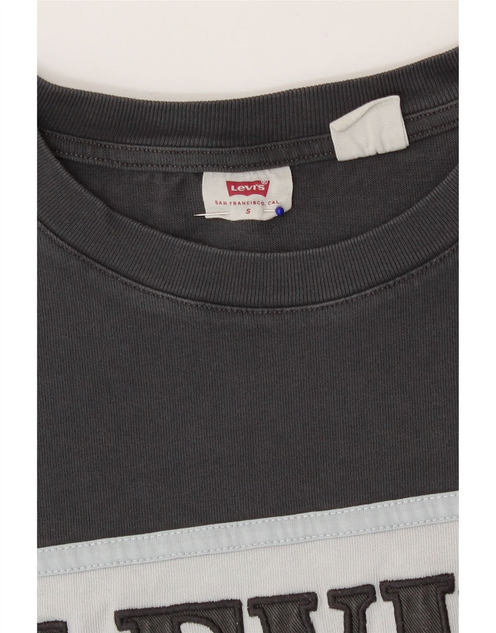 Levi's Damen-T-Shirt in Übergröße mit Grafik, UK 10, Größe S, Grau, Farbblock