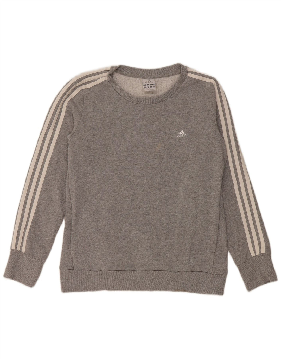 Adidas Damen Sweatshirt Pullover UK 12/14 mittelgraue Baumwolle