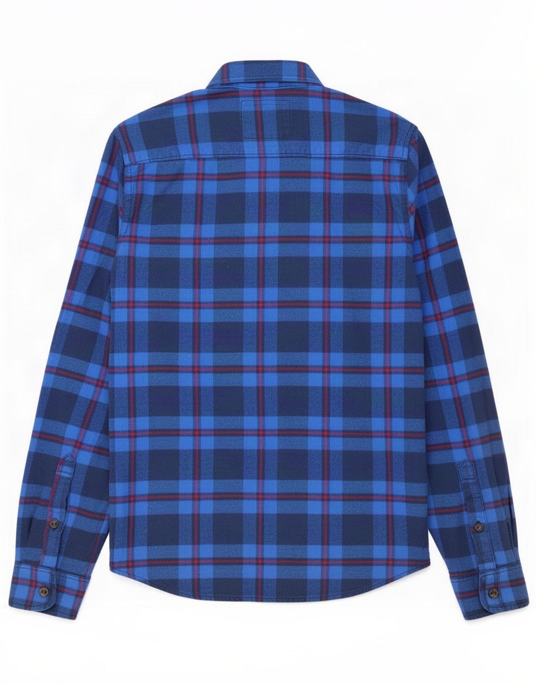 Hollister Herren-Flanellhemd aus mittelblau karierter Baumwolle