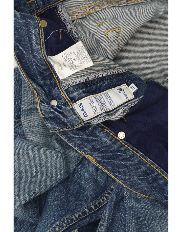 Gas Herren-Jeansshorts, Größe L, W34, Blau, Baumwolle