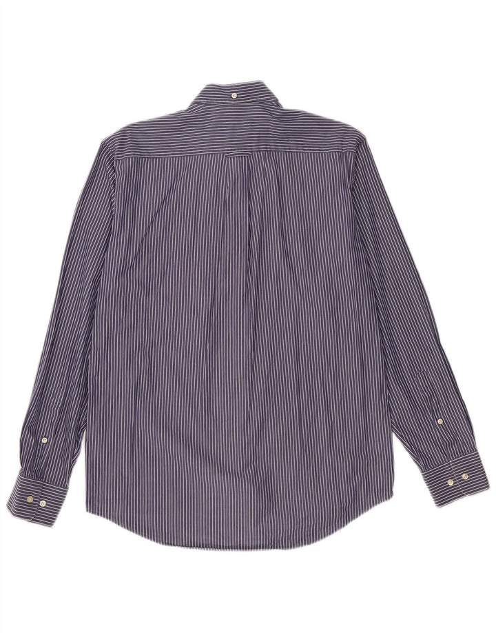 GANT Herren-Hemd mit normaler Passform, mittelmarineblaue Nadelstreifen-Baumwolle